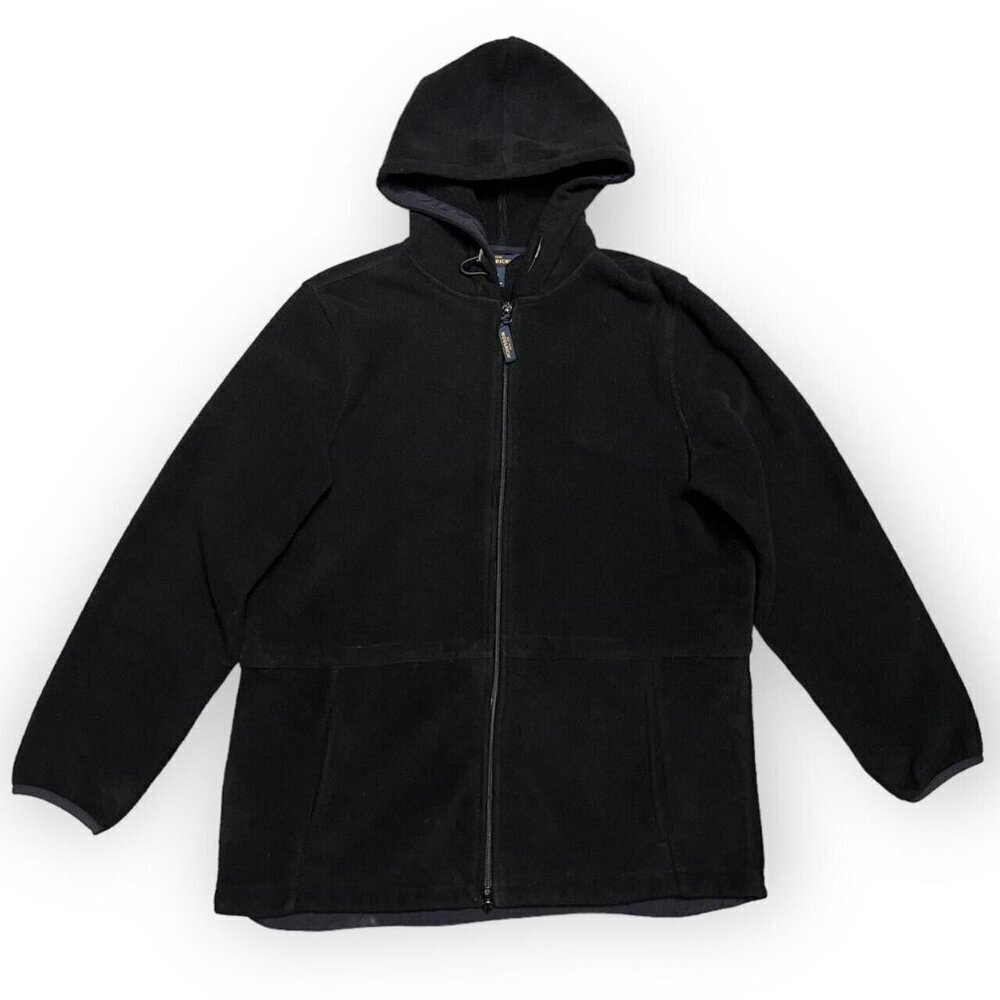 Woolrich Vintage Y2K FLEECE Full-Zip Outdoor Hooded Designer Jacket Womens L